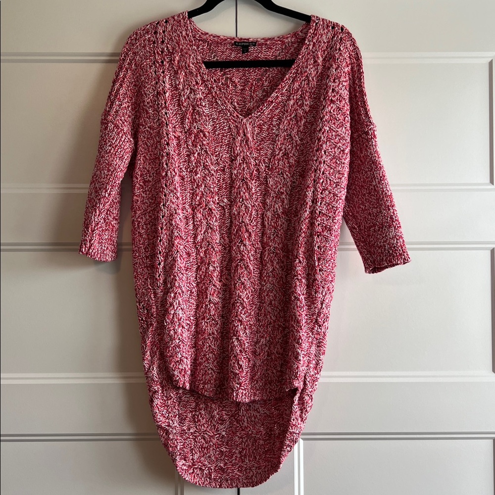 Express Womens High Low‎ V-Neck Sweater